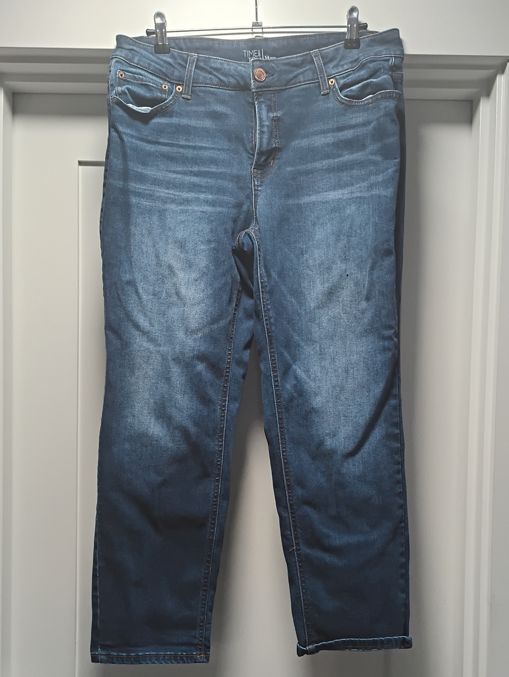 Time and Tru Dark Blue Straight Leg Jeans